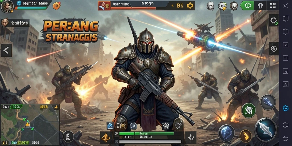 Screenshot dari gameplay 9939 menunjukkan aksi strategi yang intens.
