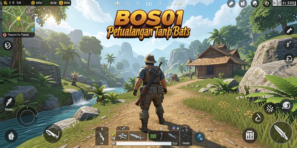 Screenshot gameplay yang menampilkan petualangan dunia terbuka yang menakjubkan.