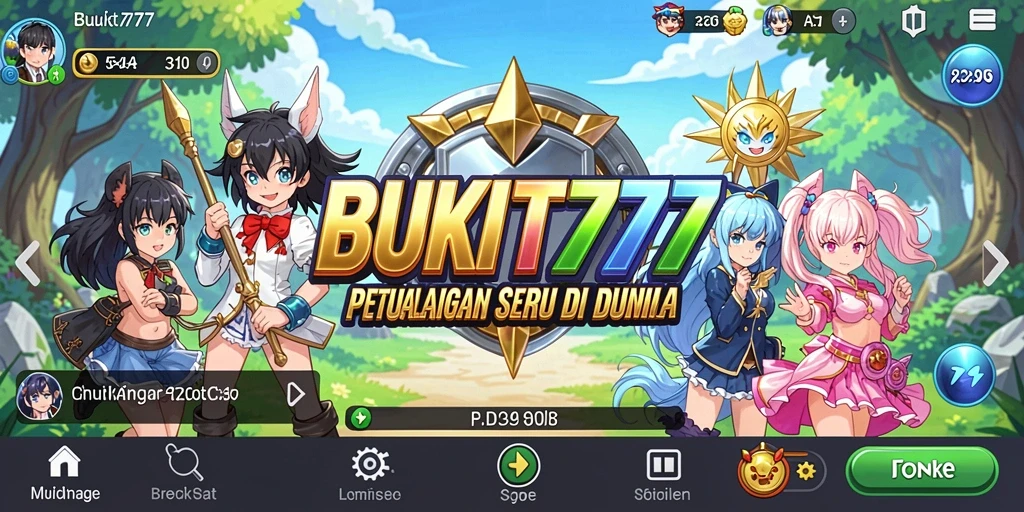 Gameplay BUKIT777 dengan karakter anime yang dinamis.