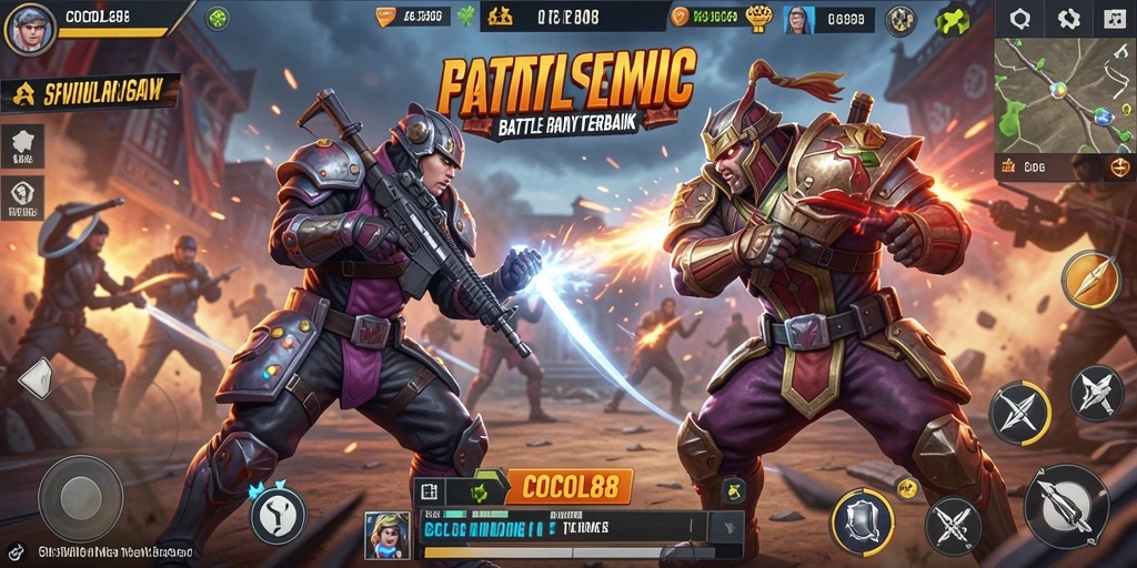Gambaran mendebarkan dari pertarungan di COCOL88 Battle Royale.