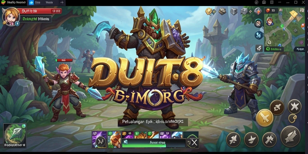 Tampilan epic gameplay DUIT8 dalam dunia MMORPG.