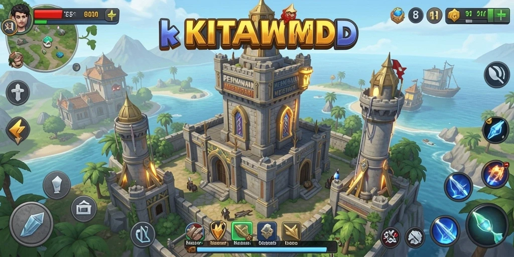 Screenshot utama KITAWD menampilkan aksi intens dalam permainan Tower Defense.