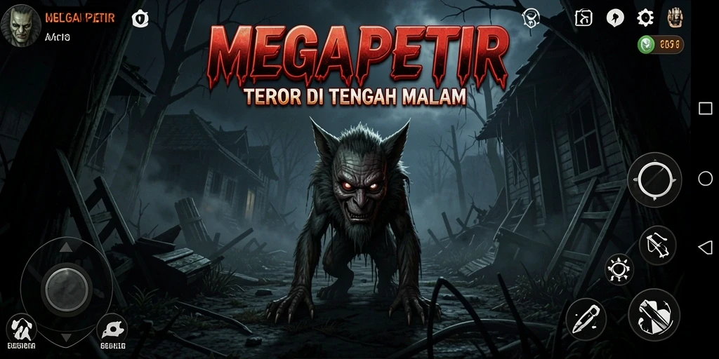 Gameplay menegangkan di <strong>MEGAPETIR</strong> dengan suasana seram yang mengerikan.