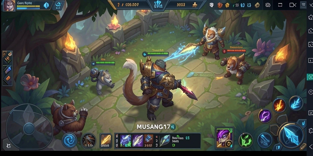 Tangkapan layar menampilkan aksi seru gameplay MOBA di MUSANG178.