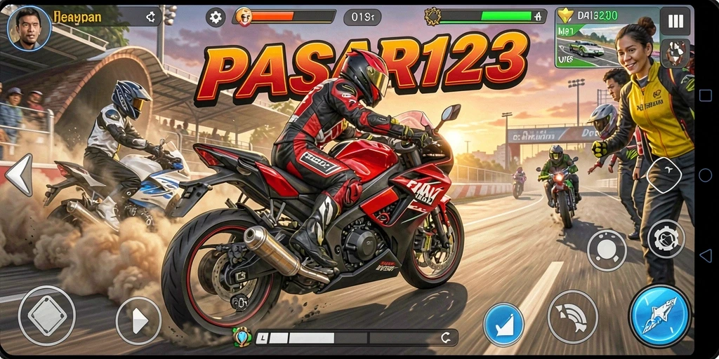 Tampilan menarik dari balapan motor di PASAR123.