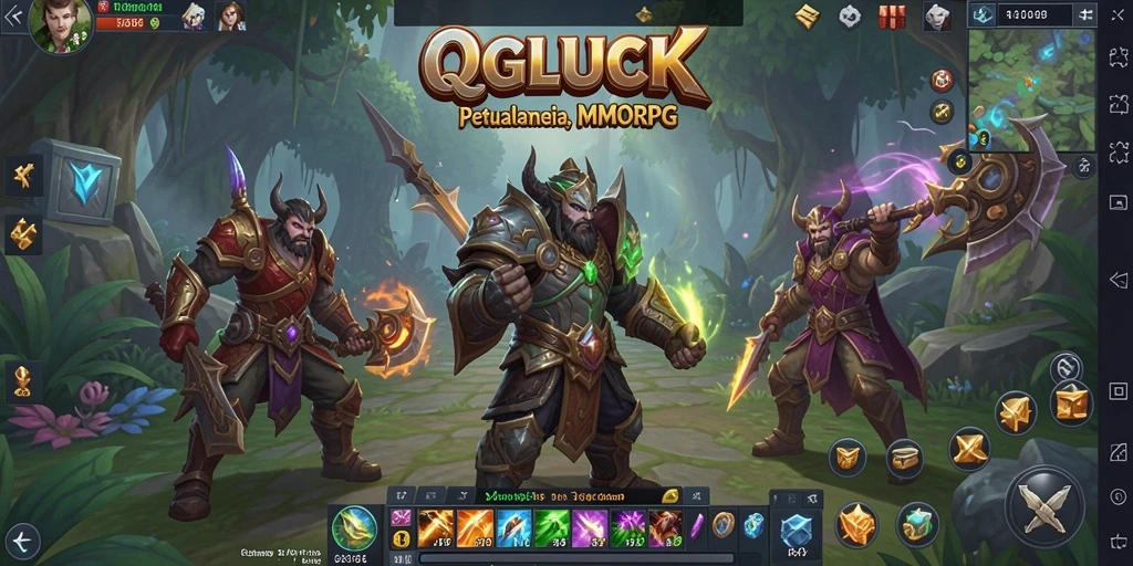 Tangkap aksi epik dari gameplay MMORPG QGLUCK.