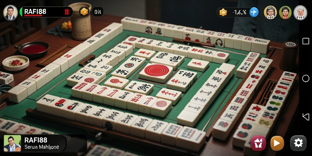 Tampilan gameplay <strong>RAFI88</strong> yang menarik dan penuh tantangan Mahjong.