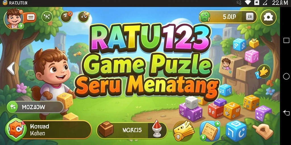 Screenshot gameplay utama RATU123 menunjukkan puzzle yang sedang dimainkan.