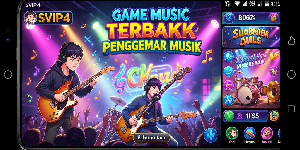 Gameplay SVIP4 menunjukkan interaksi seru dengan musik.