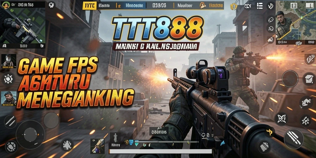 Screenshot TTT888 menunjukkan intensitas pertempuran dalam game FPS.