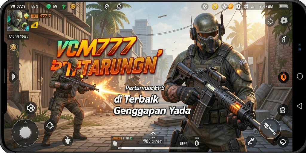 Tampilan gameplay seru dalam pertempuran FPS di VM777.